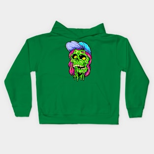 pink hair zombie Kids Hoodie